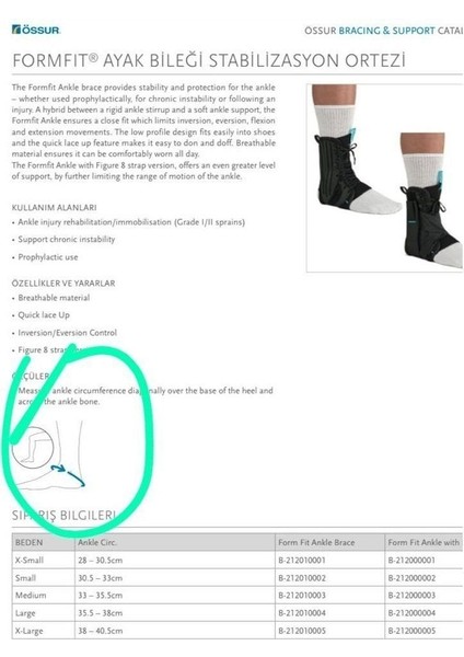 Form Fit Ayak Bileği Stabilizasyon Ortezi Medium fırsatları