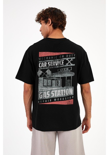 Erkek Race Siyah Sırtı Baskılı Bisiklet Yaka Regular Fit Tişört fiyatları