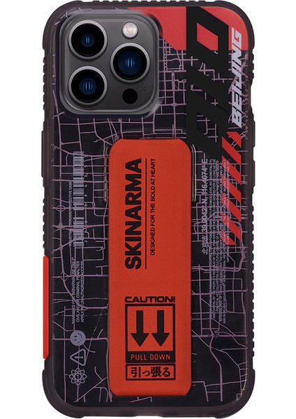 Apple iPhone 14 Pro Max Kılıf Skinarma Şeffaf Desenli Standlı Ryoiki Kapak