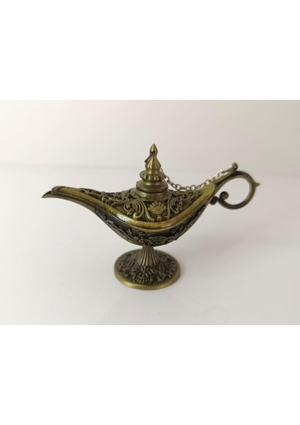 Alaaddin Sihirli Lamba Genie Lamp Ibrik Biblo 7 cm Antik Sarı