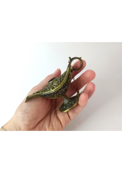 Alaaddin Sihirli Lamba Genie Lamp Ibrik Biblo 7 cm Antik Sarı fiyatları