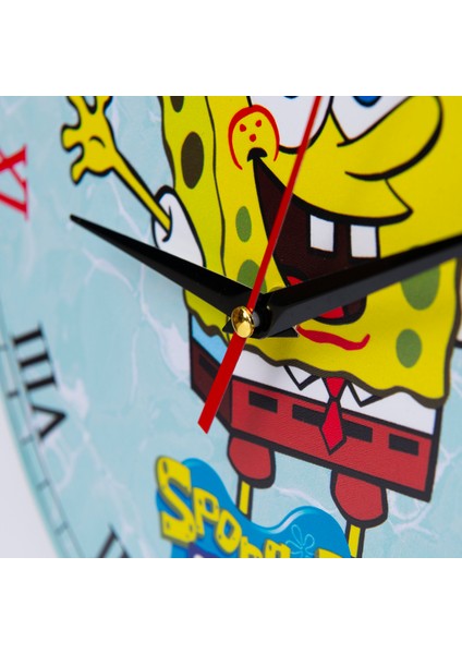 Dekoratif Ahşap Duvar Saati Salon,çocuk Odası Saati - Spongebob