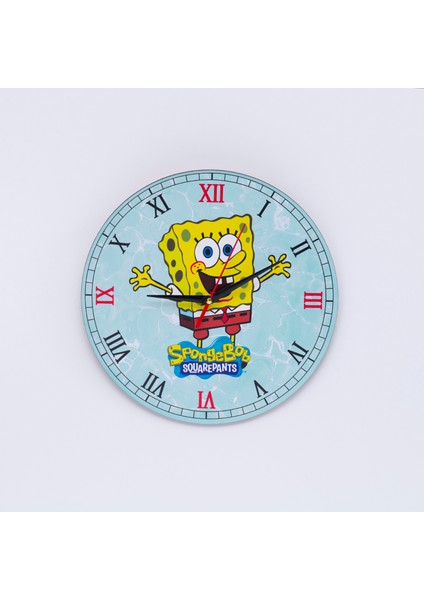 Dekoratif Ahşap Duvar Saati Salon,çocuk Odası Saati - Spongebob