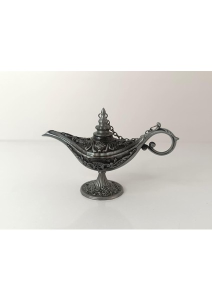 Alaaddin Sihirli Lamba Genie Lamp Ibrik Biblo 7 cm Gri Renk