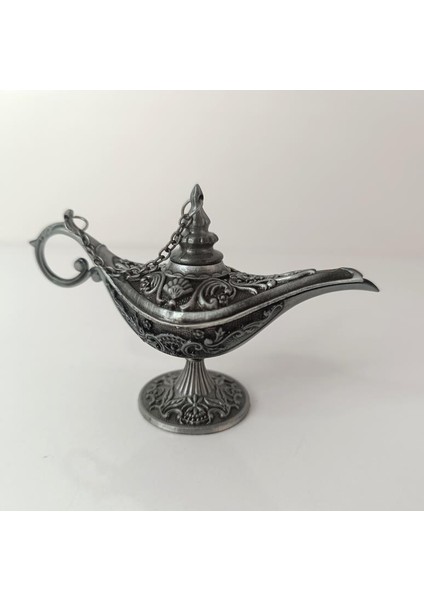 Alaaddin Sihirli Lamba Genie Lamp Ibrik Biblo 7 cm Gri Renk