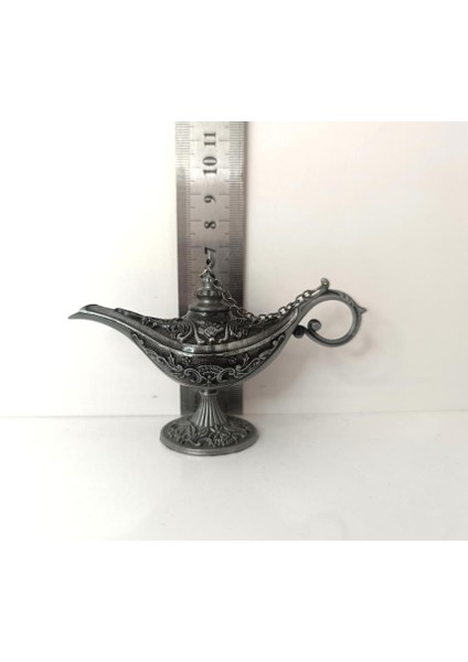 Alaaddin Sihirli Lamba Genie Lamp Ibrik Biblo 7 cm Gri Renk