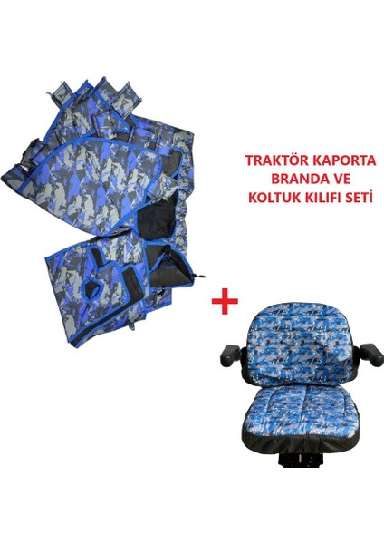 Tarım Garaj New Holland T 4.90 Traktör Kaporta Kılıfı Branda ve Koltuk Kılıfı Seti