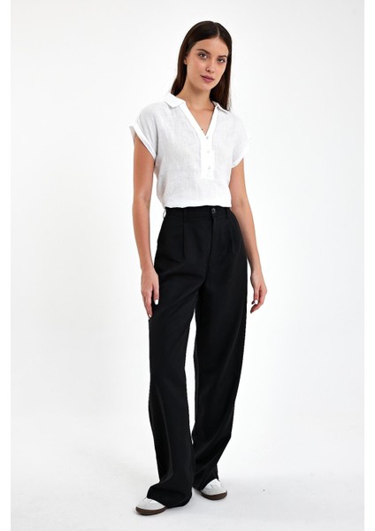 Kadın Chloe Siyah Wide Leg Kumaş Pantolon(Tencel)™ fiyatları