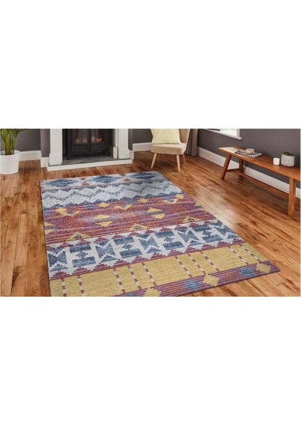 Halı Mavi Geometrik Desen Dijital Baskı Halı modelleri