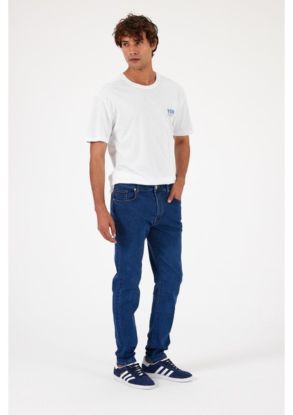 Erkek Smith Dark Blue Tapered Fit Jean Pantolon fiyatları