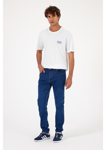 Erkek Smith Dark Blue Tapered Fit Jean Pantolon modelleri