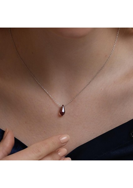Swarovski Kristal Renkli Taşlı Gümüş Kadın KOLYE,925 Ayar Gerçek Gümüş, Rodyum Kaplama indirimleri