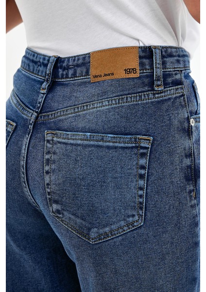 Kadın Wanda Dark Blue Wide Leg Jean Pantolon fırsatları