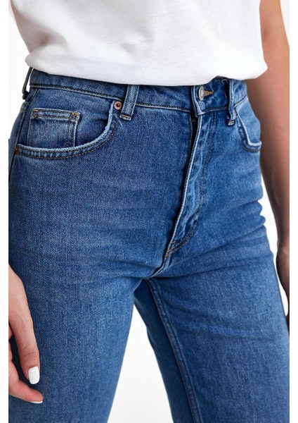 Kadın Marrakesh Dark Blue Straight Fit Jean Pantolon modelleri
