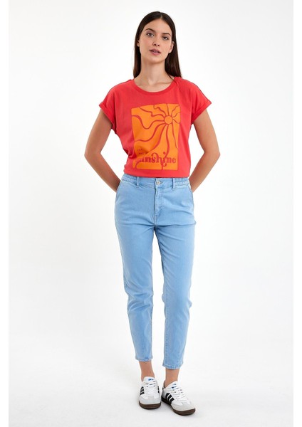 Kadın Norah Sky Blue Beli Lastikli Jean Pantolon fiyatları