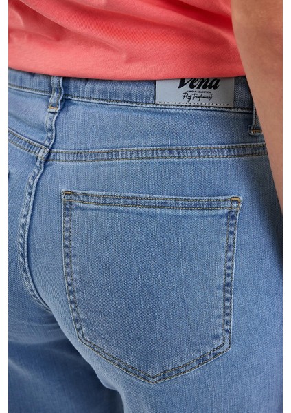 Kadın Norah Sky Blue Beli Lastikli Jean Pantolon fırsatları