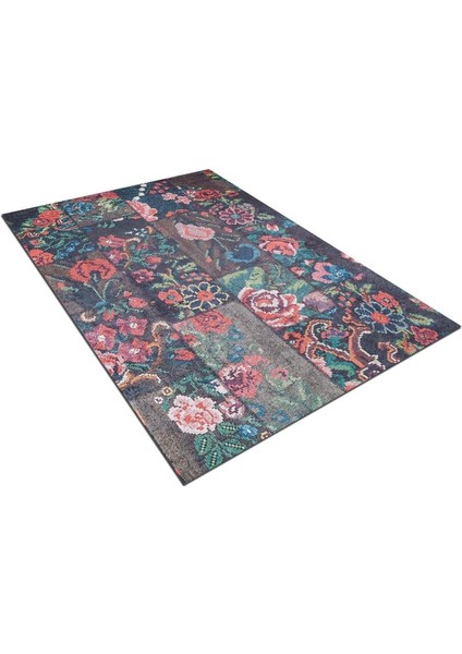 Halı Siyah Çiçek Desenli Dijital Baskı Halı fiyatları