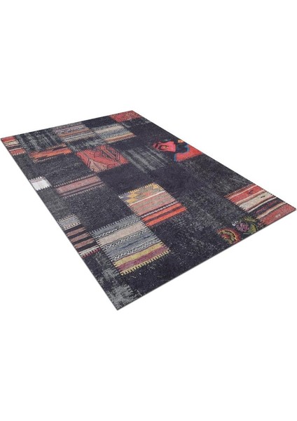 Halı Siyah Patchwork Desen Dijital Baskı Halı fiyatları