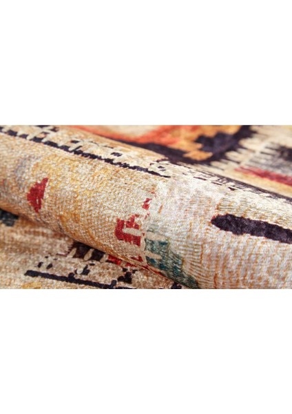 Halı Turuncu Patchwork Desen Dijital Baskı Halı