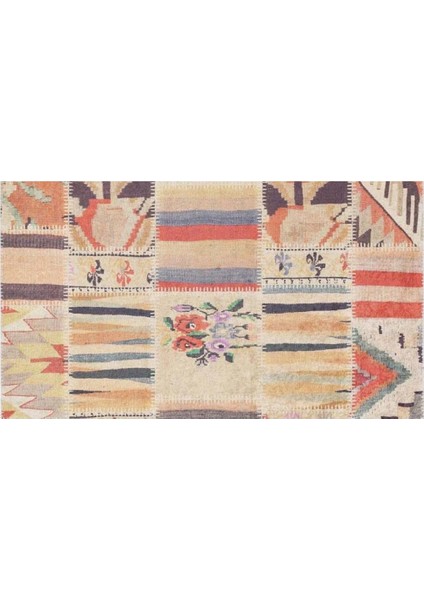 Halı Turuncu Patchwork Desen Dijital Baskı Halı