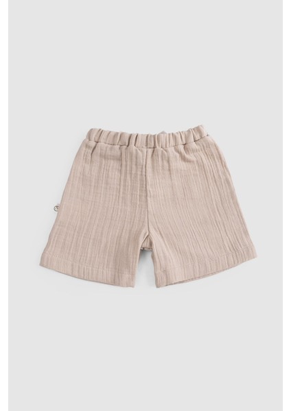 Organik Pamuk Müslin Erkek Çocuk Bej Şort Nefes Alabilir ve Rahat Tasarım fiyatları