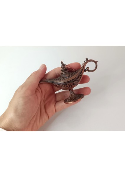 Alaaddin Sihirli Lamba Genie Lamp Ibrik Biblo 7 cm Bakır Renk