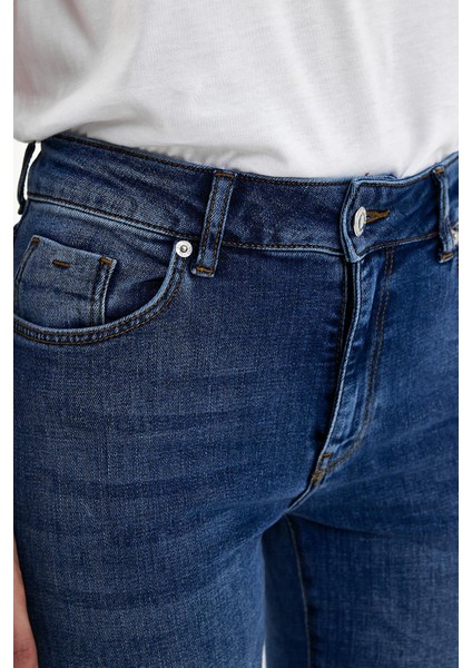 Kadın Emilie Dirty Med Blue Bootcut Jean Pantolon modelleri