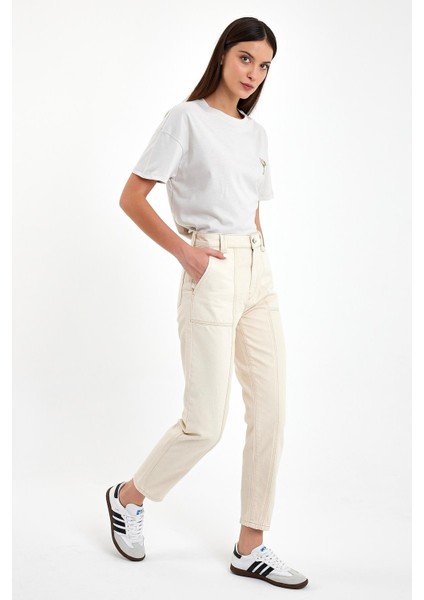 Kadın Norah Cepli Off White Jean Pantolon fiyatları
