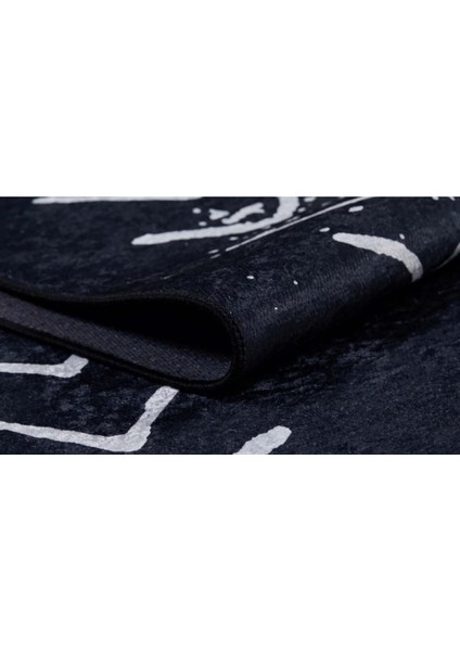 Halı Siyah Geometrik Dijital Baskı Halı modelleri