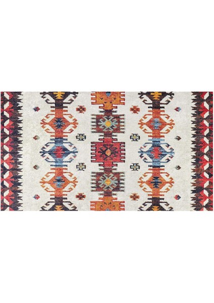 Halı Beyaz Renkli Geometrik Desen Dijital Baskı Halı
