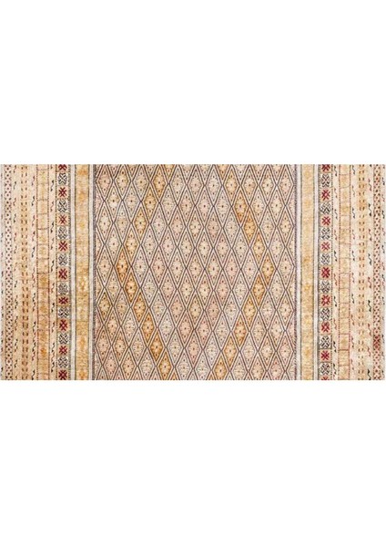 Halı Turuncu Baklava Desen Dijital Baskı Halı