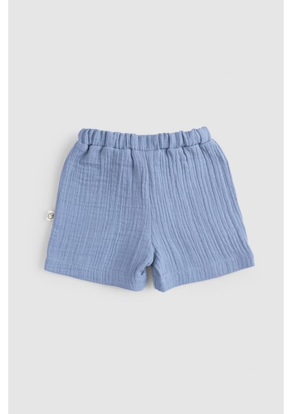 Organik Pamuk Müslin Bebek Şortu Mavi Erkek Çocuk İçin Nefes Alabilir Tasarım fiyatları