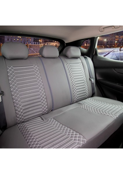 Volvo XC70 Uyumlu Deri Oto Koltuk Kılıfı Ön Arka Takım Giydirme Tip Füme Exclusıve Model Scr