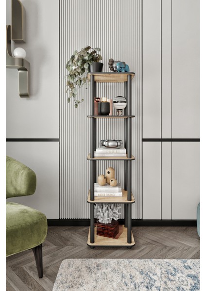 Libra Meşe Kahverengi Çok Amaçlı 5 Raflı Kitaplık fiyatları