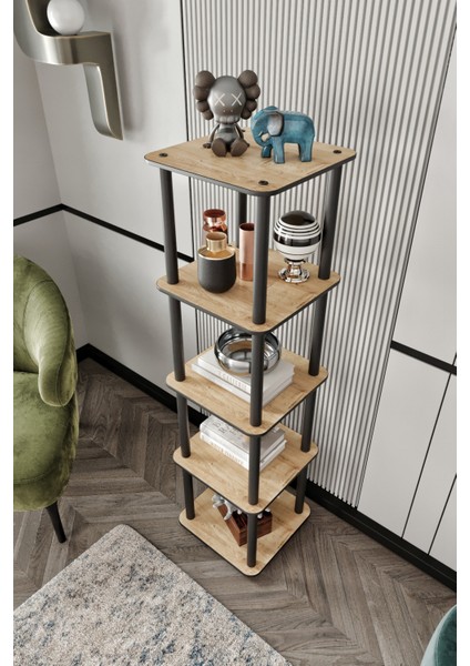 Libra Meşe Kahverengi Çok Amaçlı 5 Raflı Kitaplık modelleri