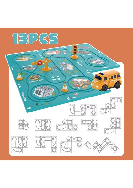 Learning Fun 13 Parça Stem Eğitici Beceri Geliştirici Mantıksal Kendin Yap Manyetik Parçalı Yol Inşa Oyunu Puzzle Oyuncak