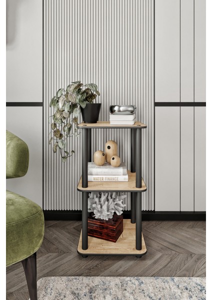 Libra Meşe Kahverengi Kitaplık Çok Amaçlı 3 Raflı Sehpa fiyatları