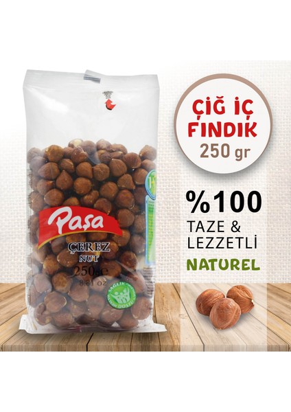 Paşa Kuruyemiş Çiğ Fındık Içi Şeffaf Paket 250 gr (Naturel 1. Kalite)