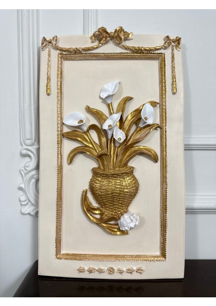 Çiçekli Duvar Tablo , Dekoratif Tasarım Büyük Boy (46X33) fiyatları