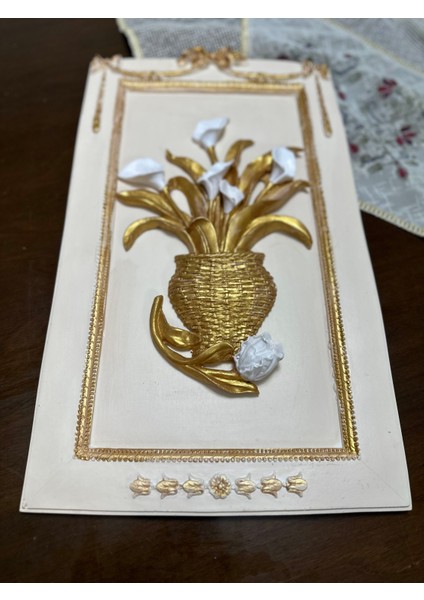 Çiçekli Duvar Tablo , Dekoratif Tasarım Büyük Boy (46X33) modelleri