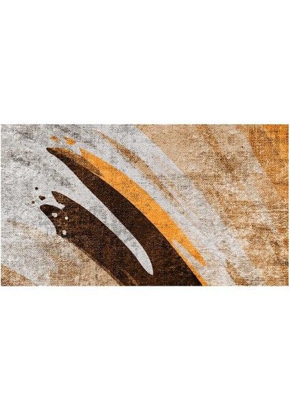 Halı Kahverengi Modern Desenli Dijital Baskı Halı