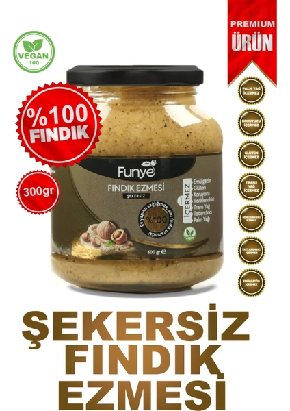 %100 Fındık Ezmesi (Şekersiz) - (300 Gr)