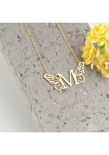 925 Ayar Gümüş Kanatlı Harf Kolye Özel Tasarım modelleri