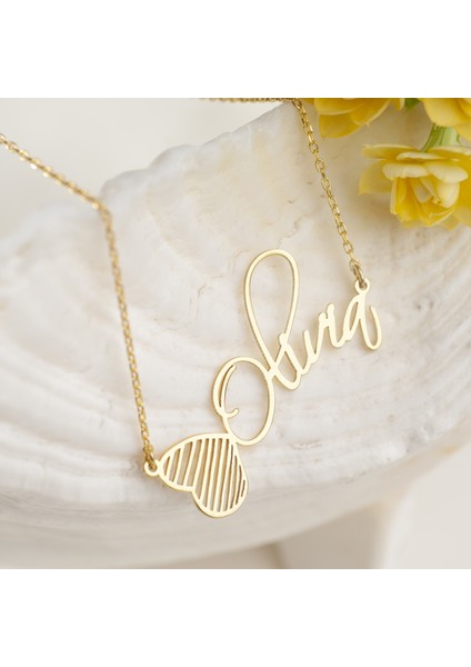 925 Ayar Gümüş Isim Detaylı Kolye Özel Tasarım