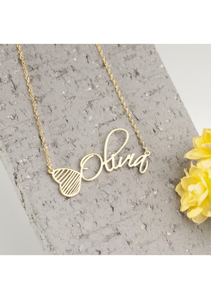 925 Ayar Gümüş Isim Detaylı Kolye Özel Tasarım fırsatları