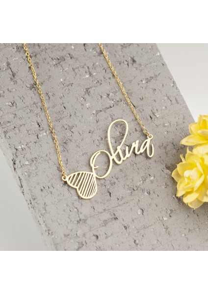 925 Ayar Gümüş Isim Detaylı Kolye Özel Tasarım indirimleri