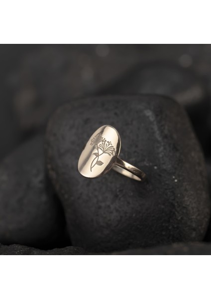 925 Ayar Gümüş Çiçek Motifli Zarif Yüzük Kişiye Özel Tasarım