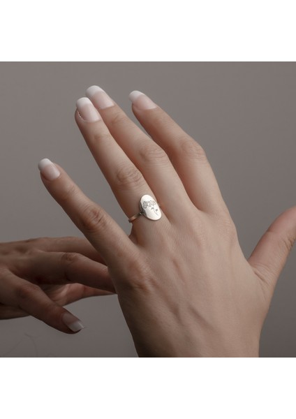 925 Ayar Gümüş Çiçek Motifli Zarif Yüzük Kişiye Özel Tasarım fiyatları