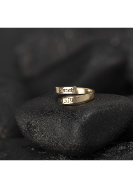 925 Ayar Gümüş Çift Isimli Alyans Yüzük Kişiye Özel Seri