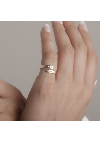 925 Ayar Gümüş Çift Isimli Alyans Yüzük Kişiye Özel Seri modelleri